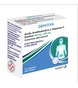 ACIDO ACETILSALICILICO E VITAMINA C (ZENTIVA)*10 cpr eff 400mg + 240 mg