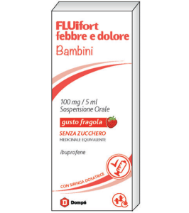 FLUIFORT FEBBRE E DOLORE*BB orale sosp 150 ml 100 mg/5 ml gusto fragola senza zucchero