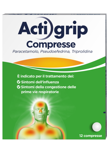 ACTIGRIP*12 cpr 60 mg + 2,5 mg + 500 mg