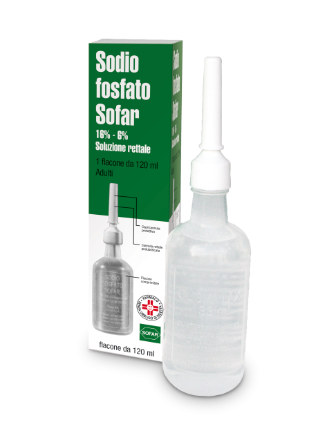 SODIO FOSFATO (SOFAR)*1 flacone 120 ml 16% + 6% soluz rett