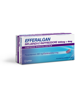EFFERALGAN INFLUENZA E RAFFREDDORE*16 cpr riv 500 mg + 4 mg