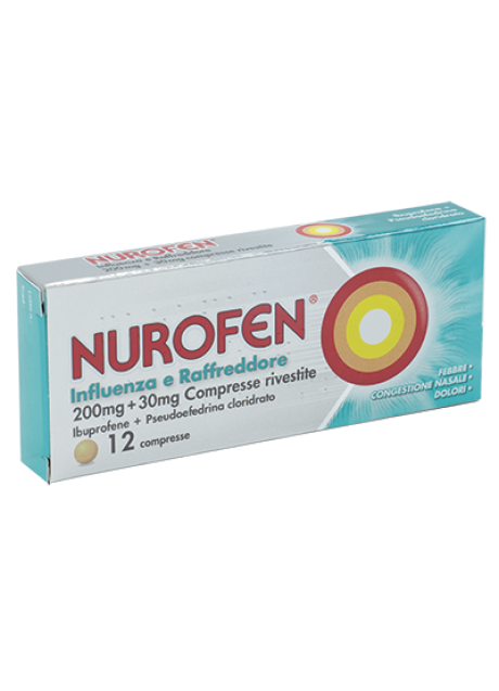 NUROFEN INFLUENZA E RAFFREDDORE*12 cpr riv 200 mg + 30 mg