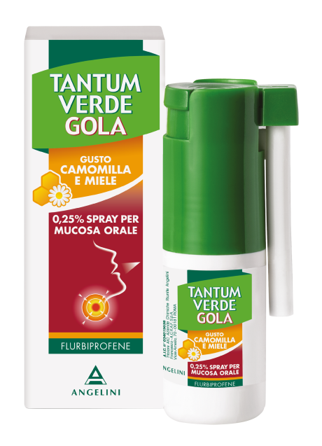 TANTUM VERDE GOLA*spray mucosa orale 15 ml 0,25% gusto camomilla e miele