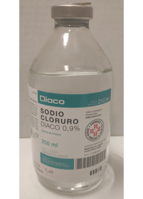 SODIO CLORURO (DIACO)*1 flacone EV 250 ml 0,9%
